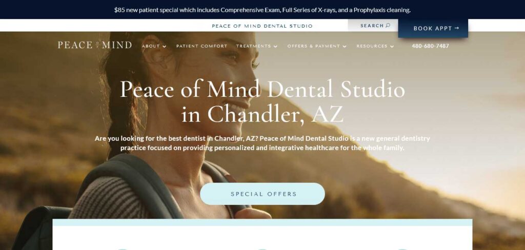 peace of mind: divi website example