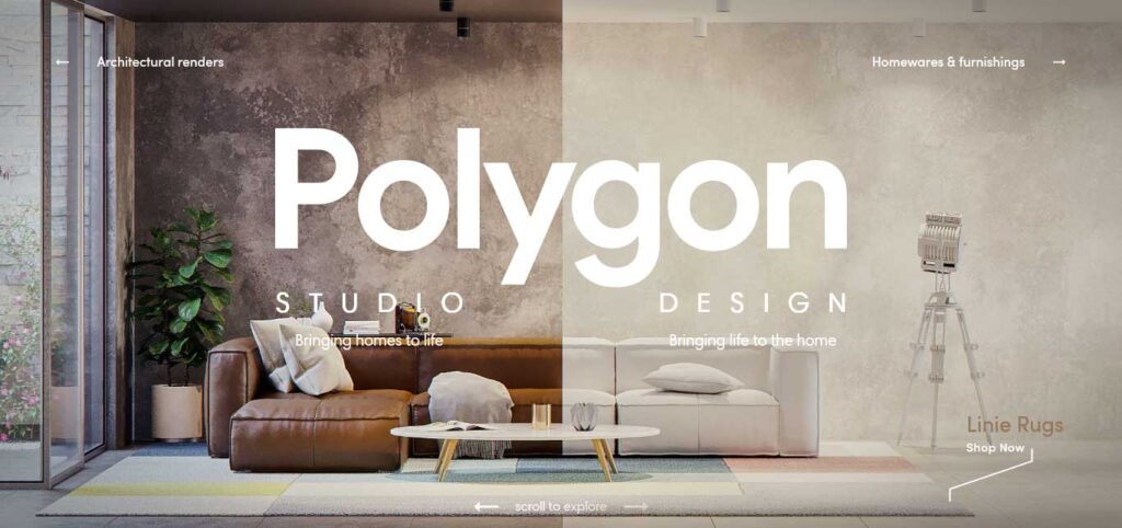 Polygon: example of website with animation 