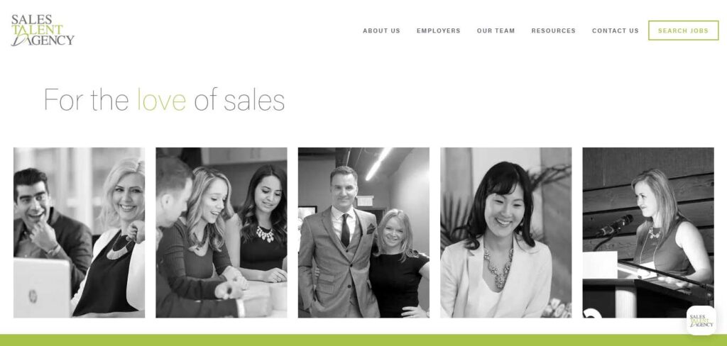 sales talent agency: recruitment website