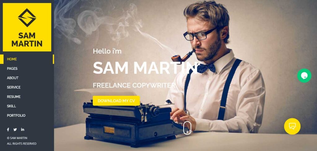 sam martin: wordpress theme for copywriters