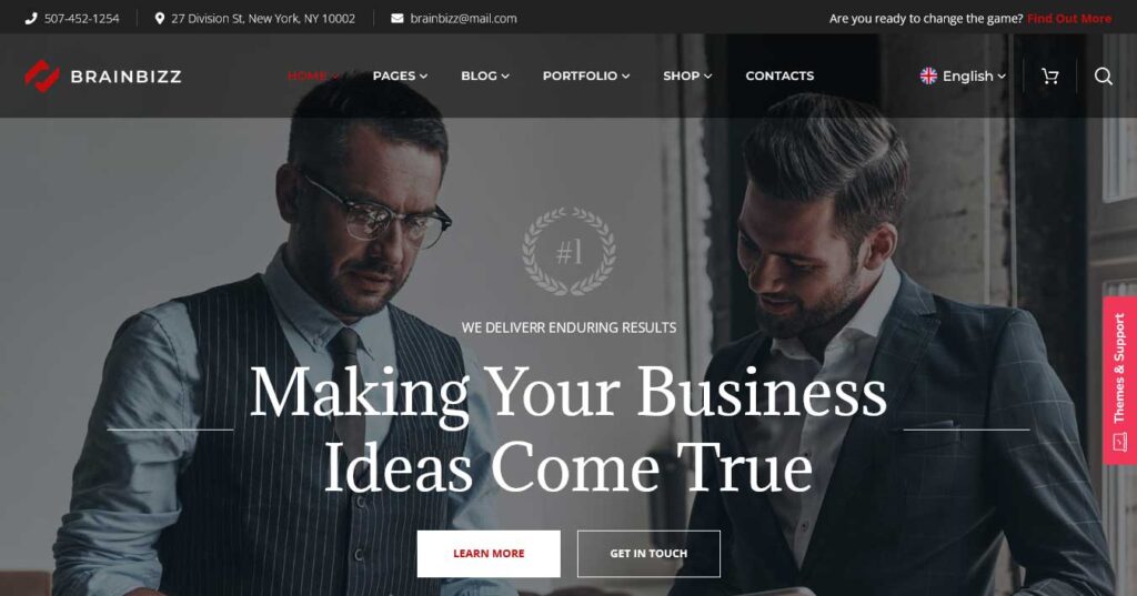 brainbizz: business wordpress theme