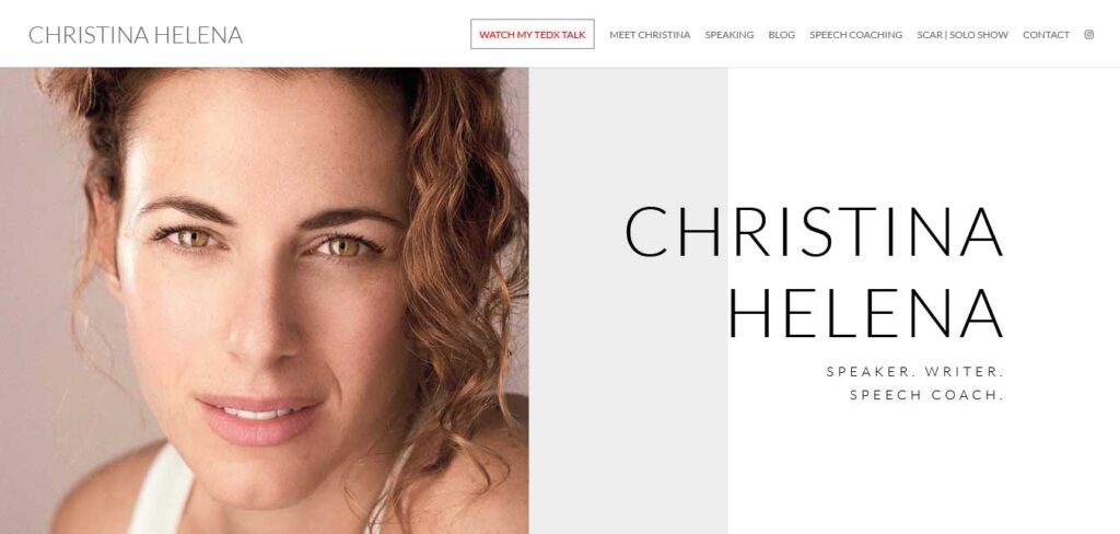 christina helena website: actor website design