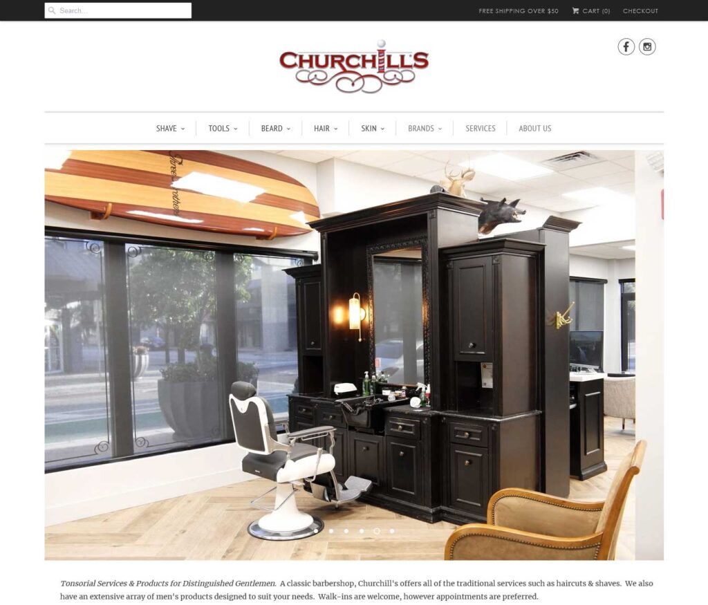 churchills barbershop website