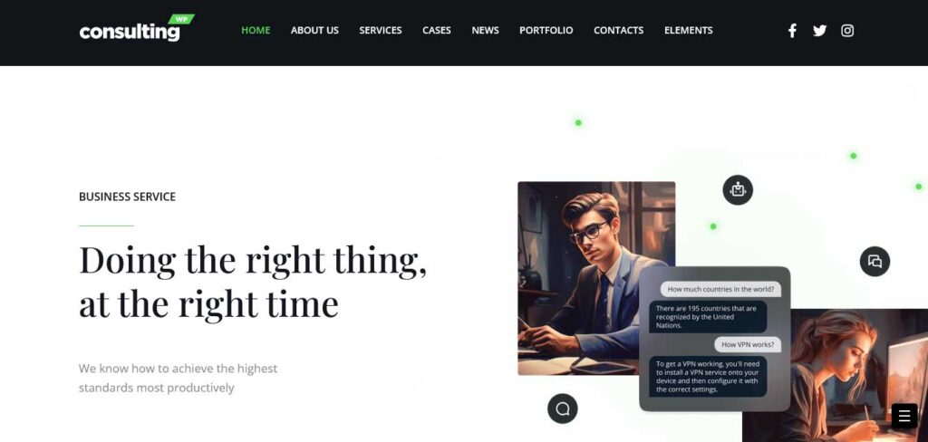consulting small business wordpress theme