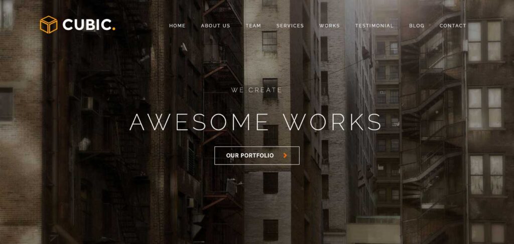 cubic one page website template