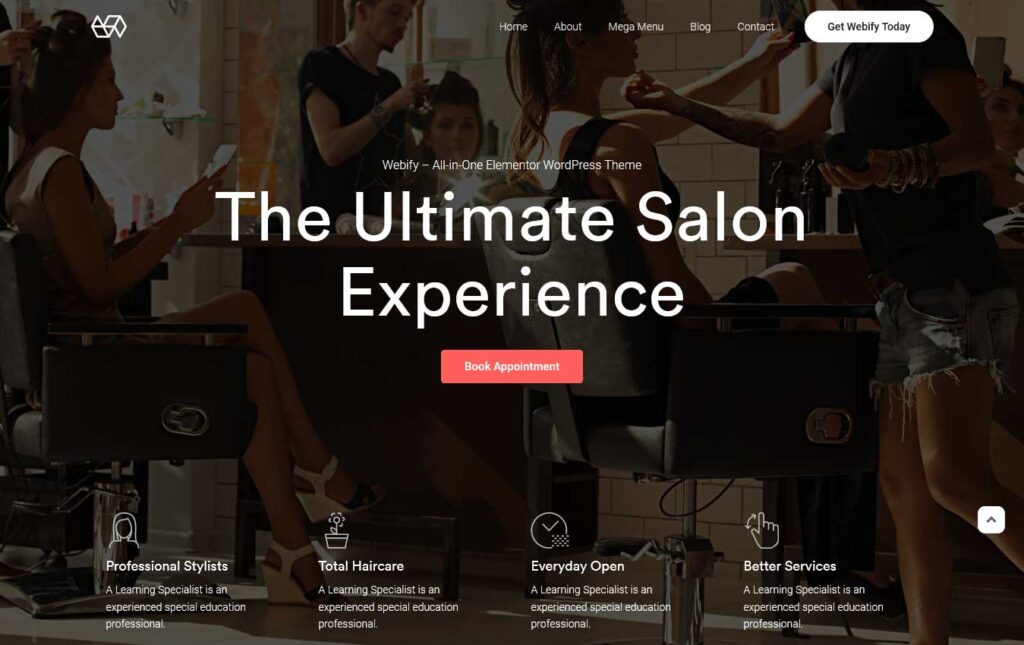 webify wordpress theme for hair salon