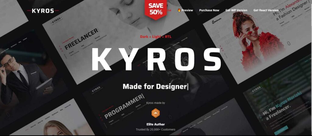 kyros one page website template