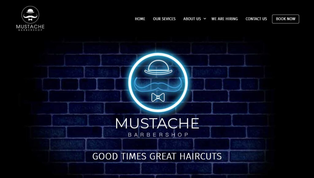 mustache barbershop website