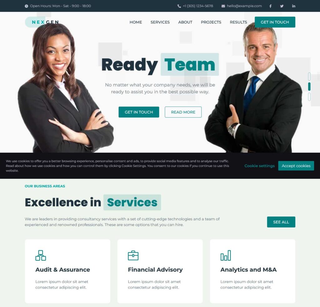 nexgen business website template