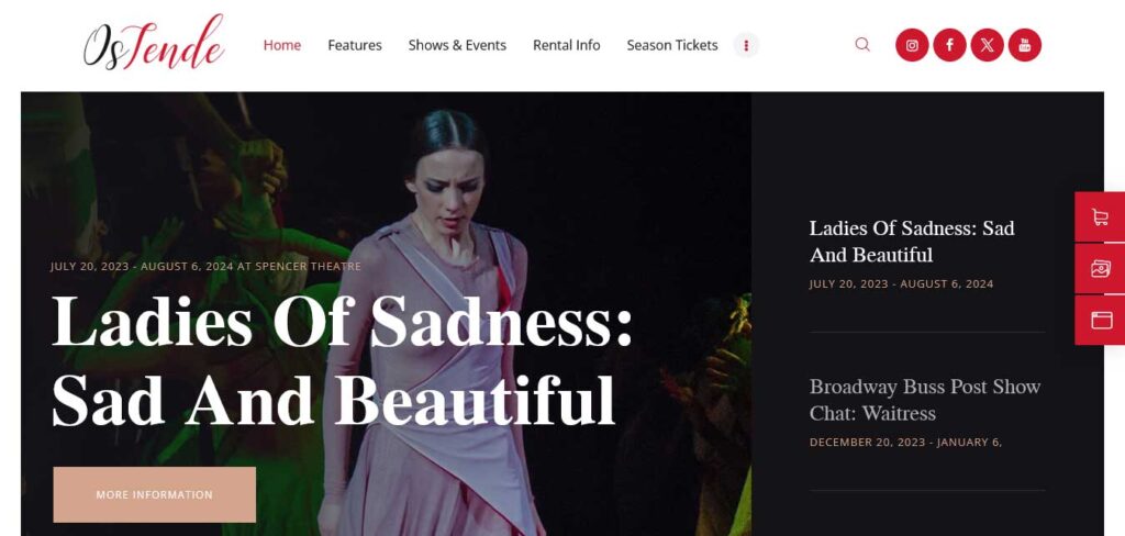 ostende: one of best wordpress themes for comedians