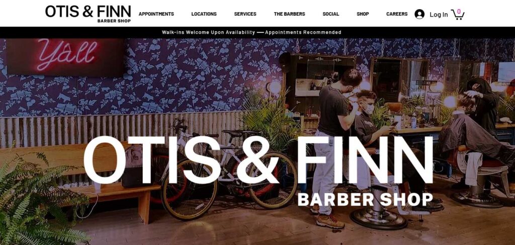 otis and finn barbershop website