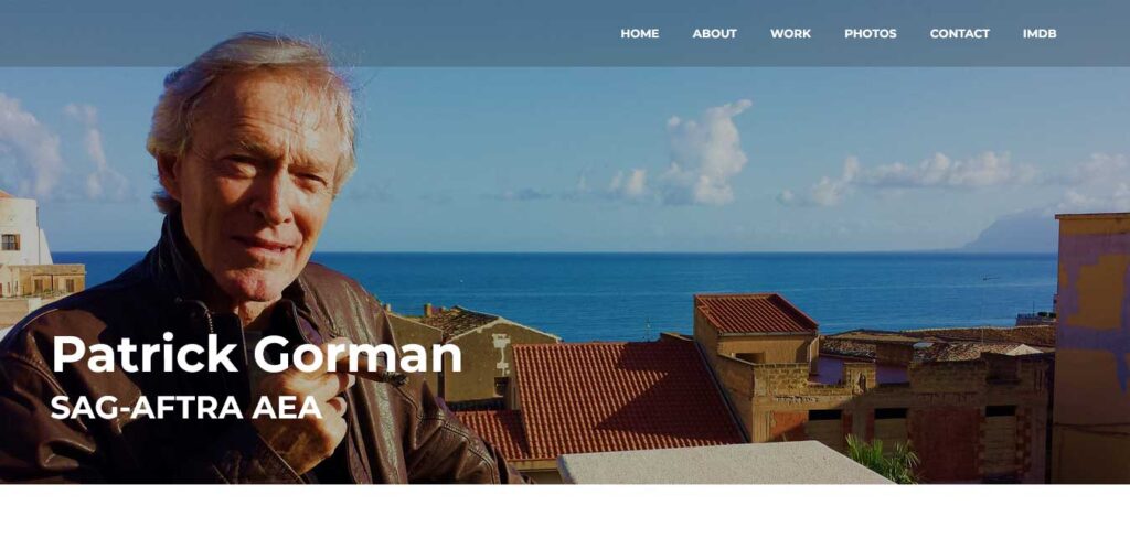 Patrick Gorman: actor website example