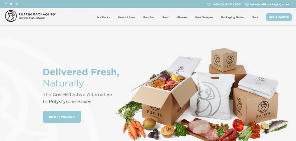 puffin packaging: small business website