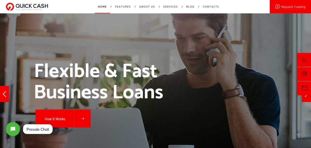 quick cash loan small business wordpress theme