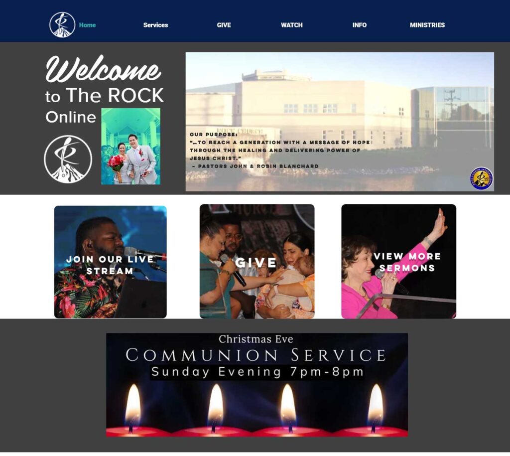 Rock church website