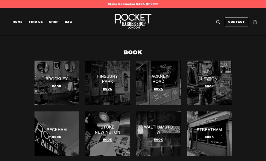 rocket barbershop website
