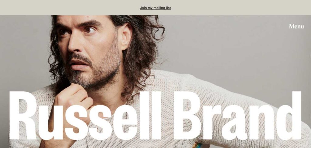 Russel Brand: one of best actors websites examples