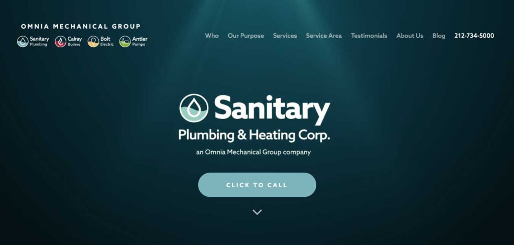 sanitary plumbing service website
