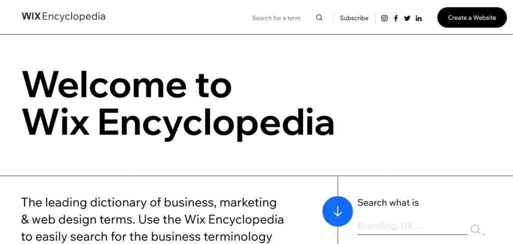 wix encyclopedia: information website