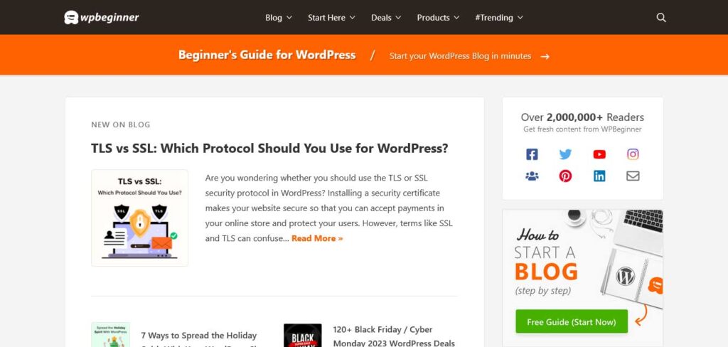 wpbeginner: one of best blogs about WordPress