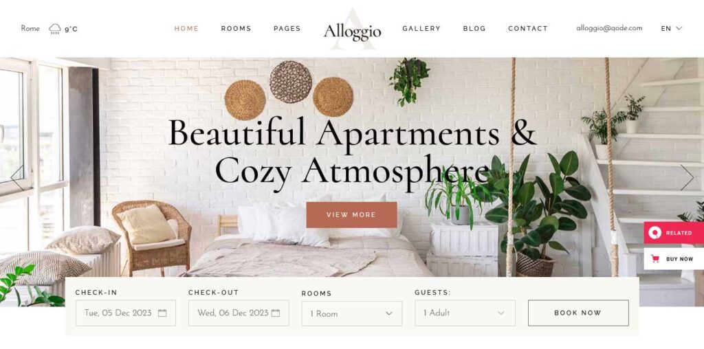 allogio: hotel wordpress theme
