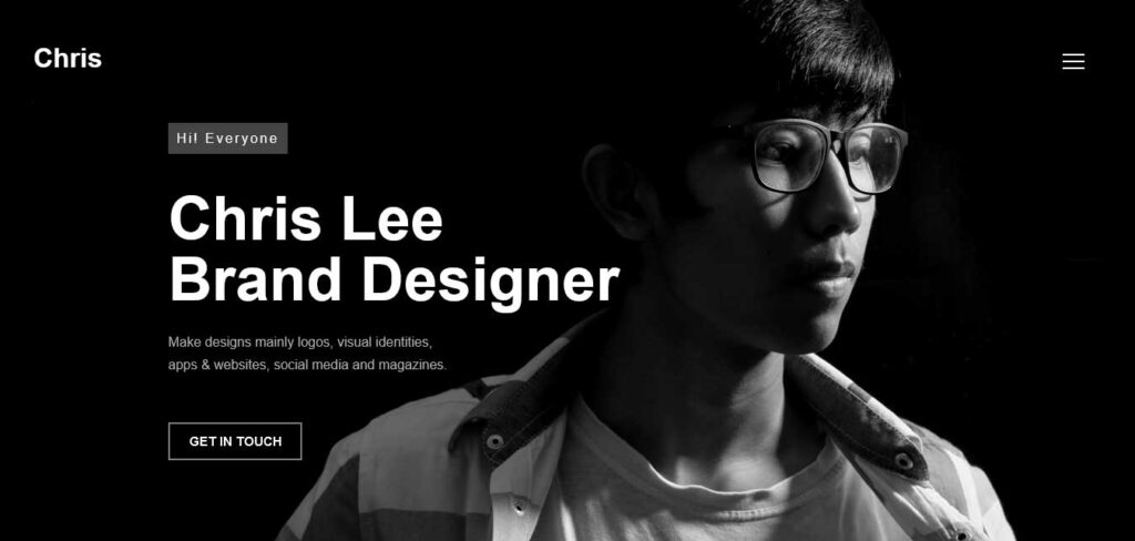 chris: free one page website template