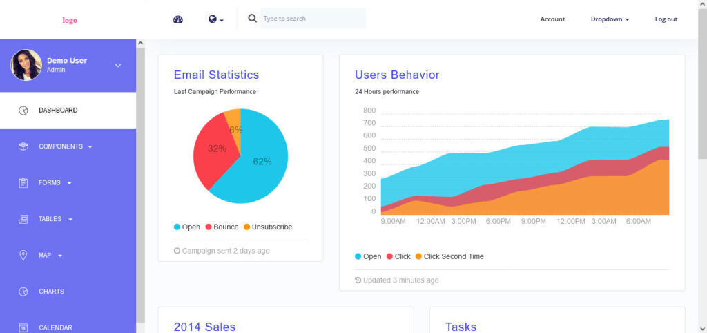 crystal dashboard template