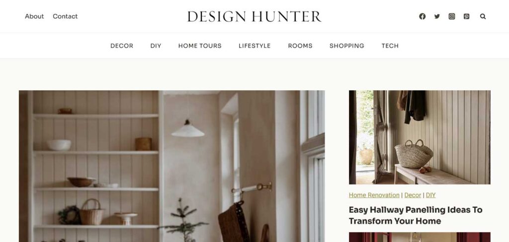 design hunter interior design website