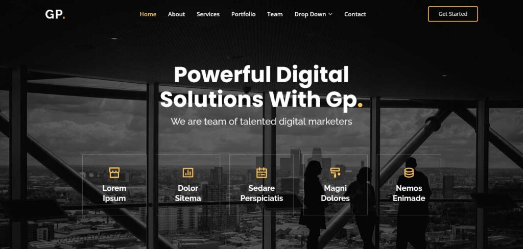 gp: free one page website template