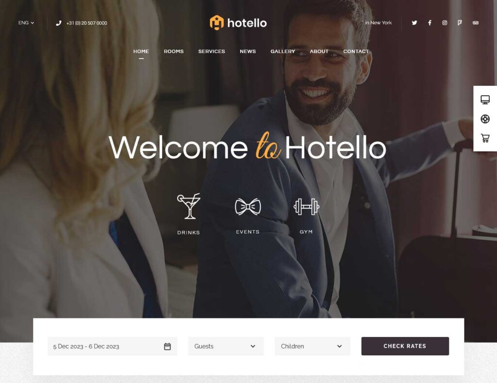 hotello: hotel wordpress theme