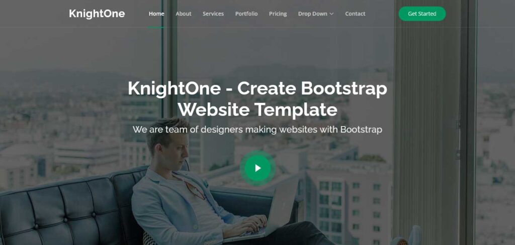 knightone: free one page website template