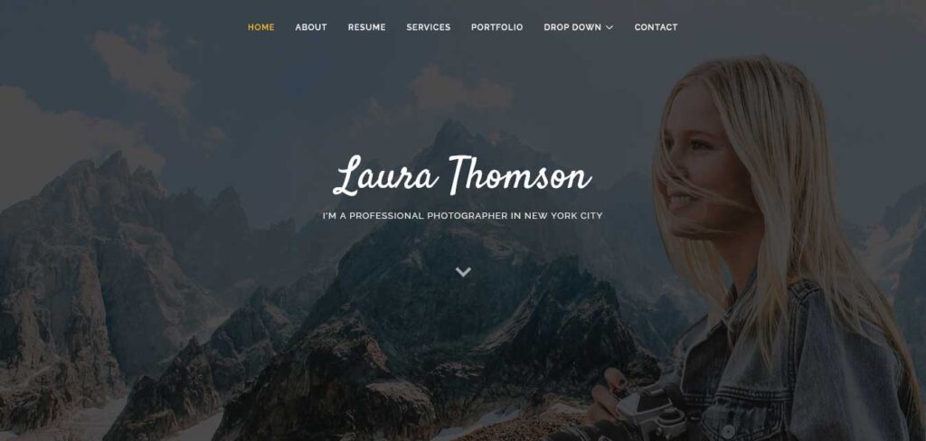 Laura: free one page website template