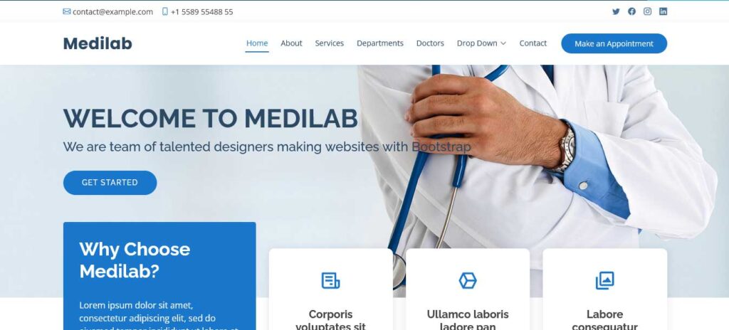 Medilab - Free Medical Template 