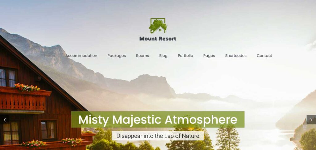 mount resort: hotel wordpress theme