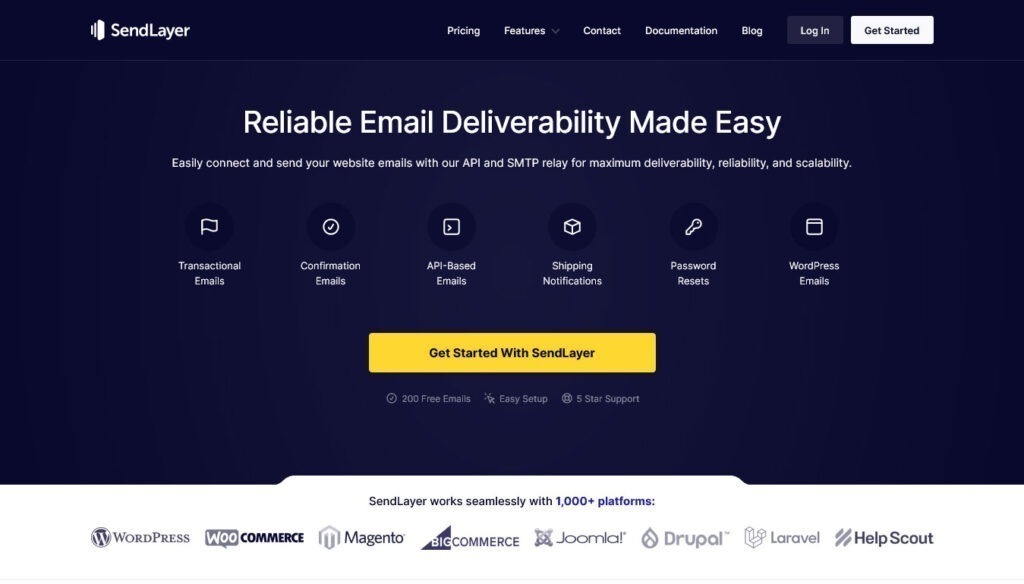 sendlayer smtp email service
