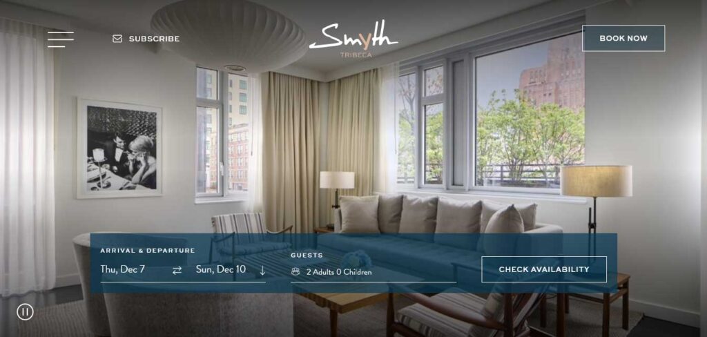 smyth tribeca: hotel website