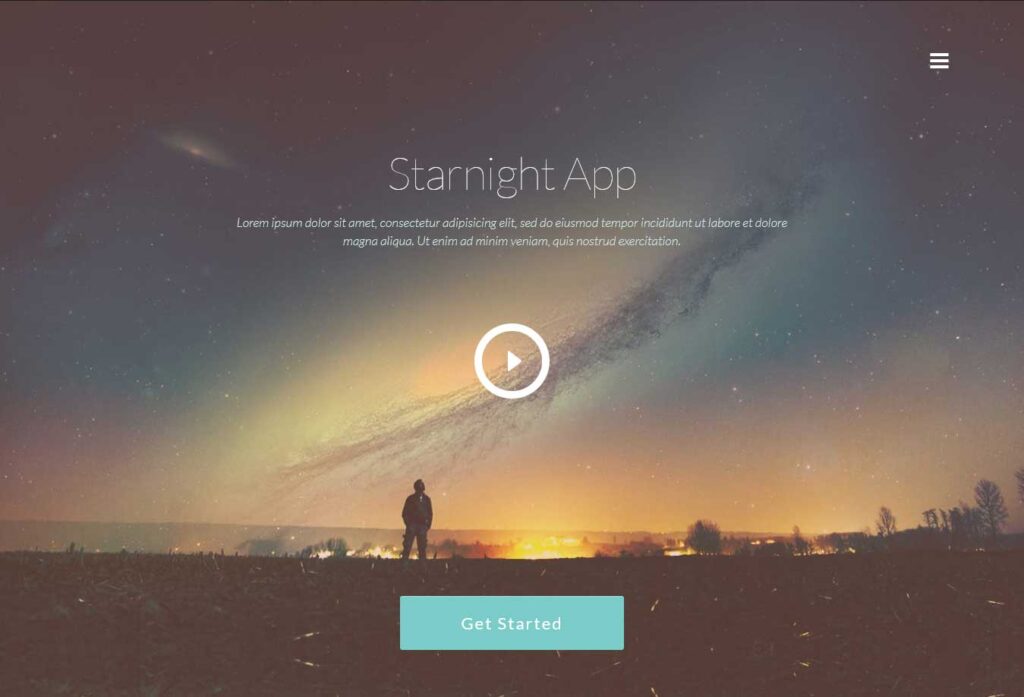 starnight: free one page website template