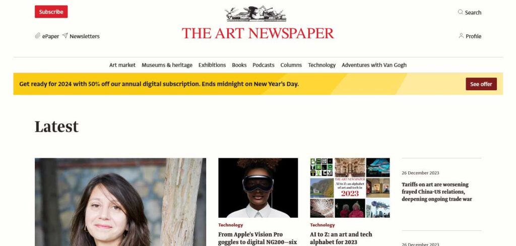 the art newspaper website