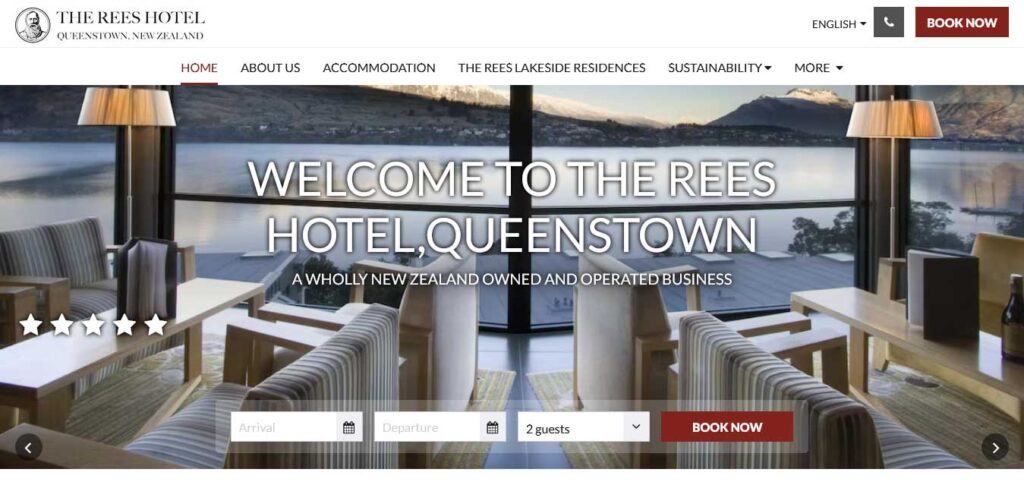 The rees hotel website design