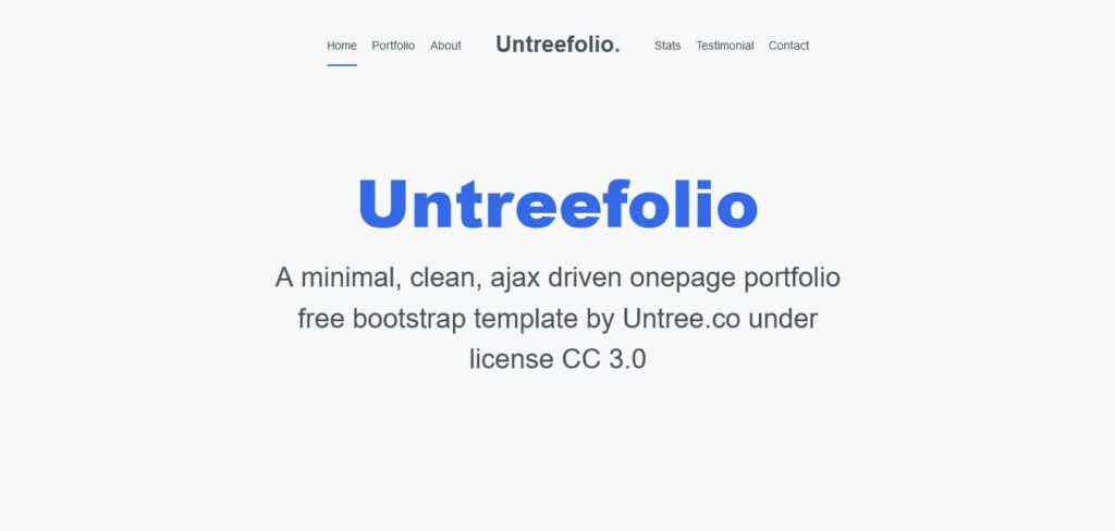 untreefolio: free one page website template