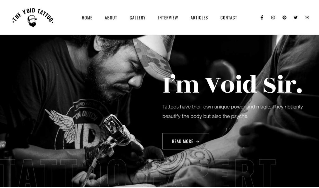 void tattoo: free one page website template