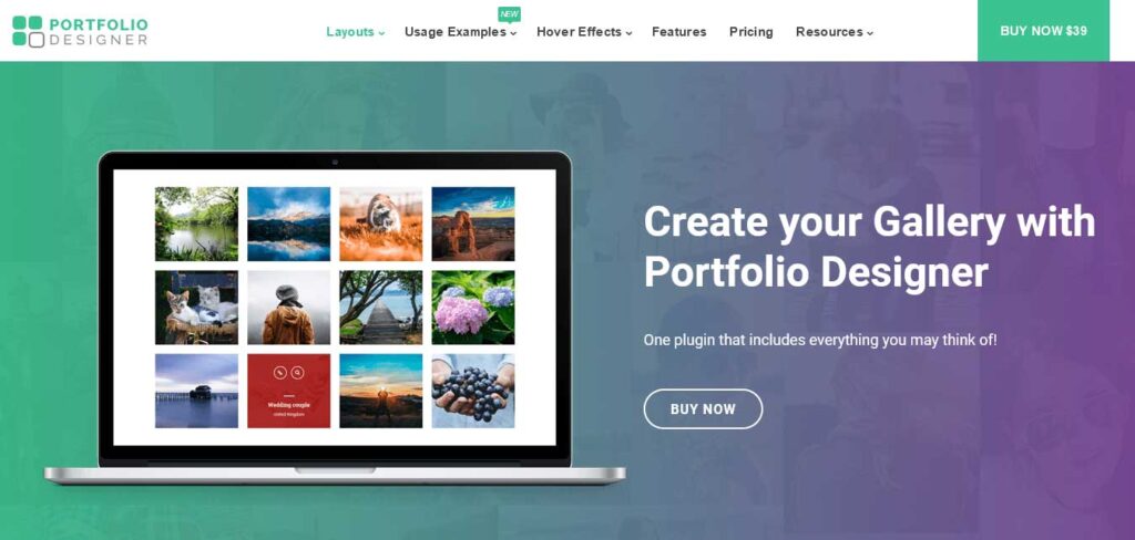 Wordpress gallery plugins :portfolio designer