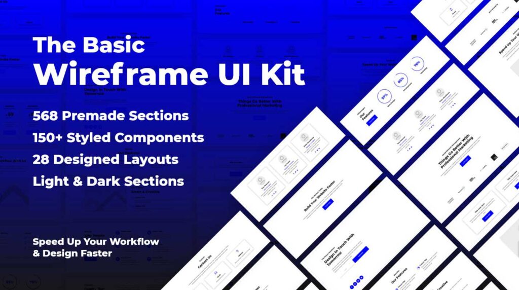 The Basic Wireframe UI Kit pack