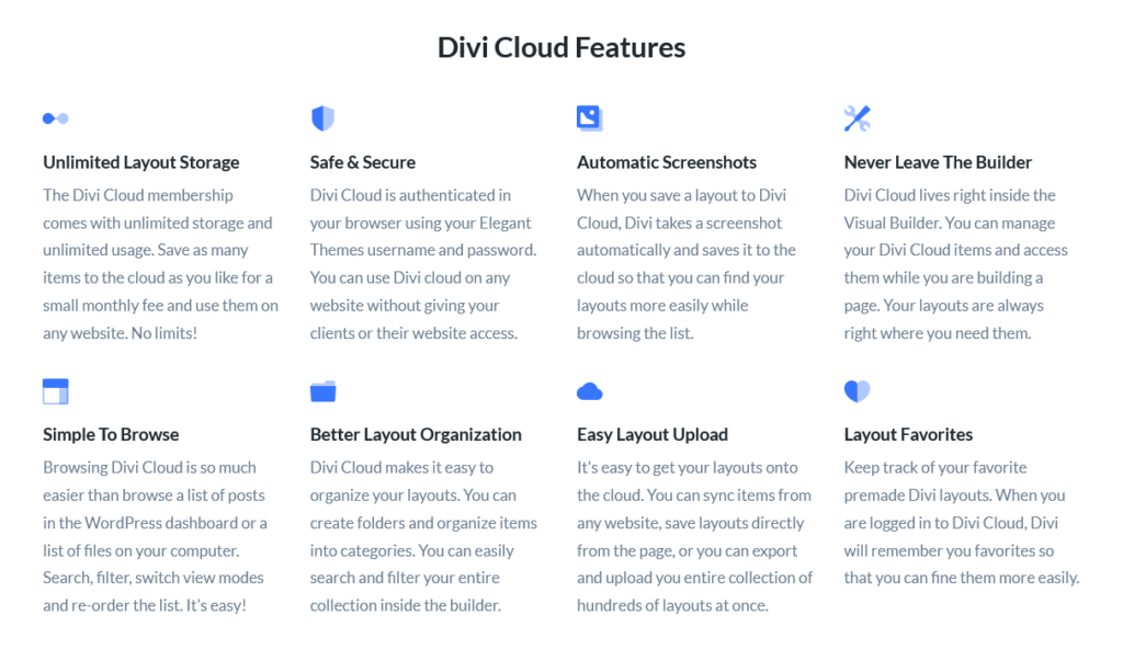 divi cloud features