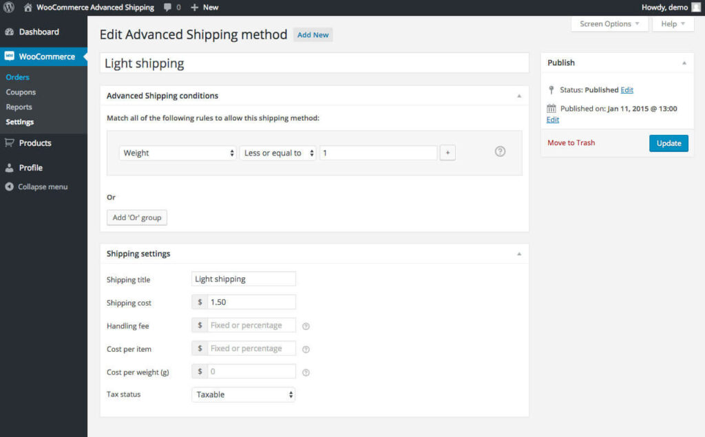 Woocommerce advanced shipping plugin