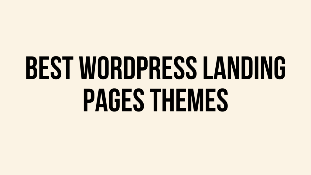 Wordpress landing page themes