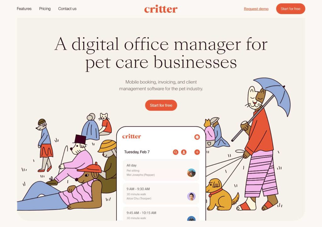 Critter landing page