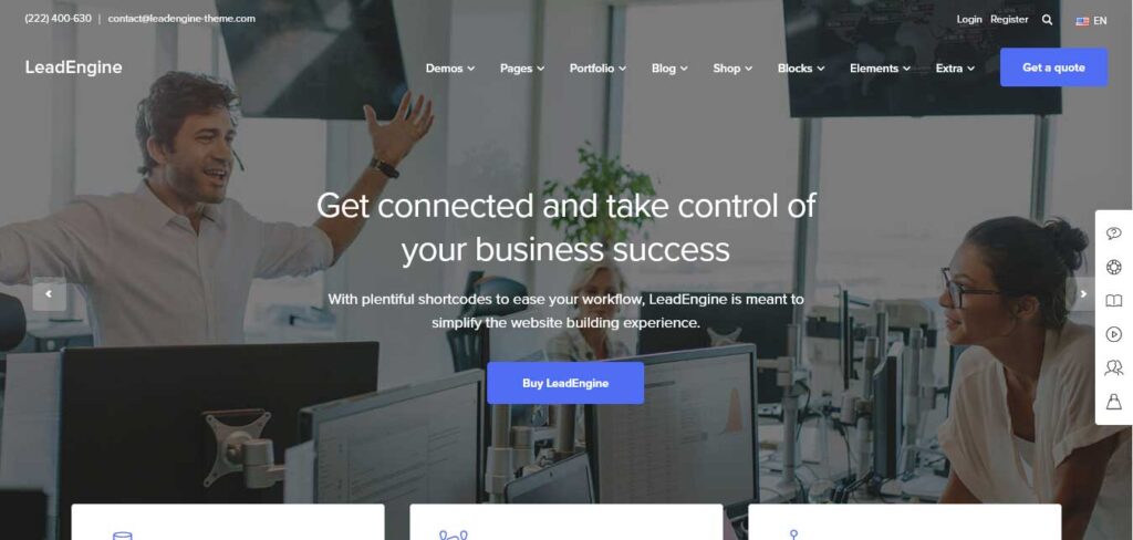 leadengine WordPress landing page template