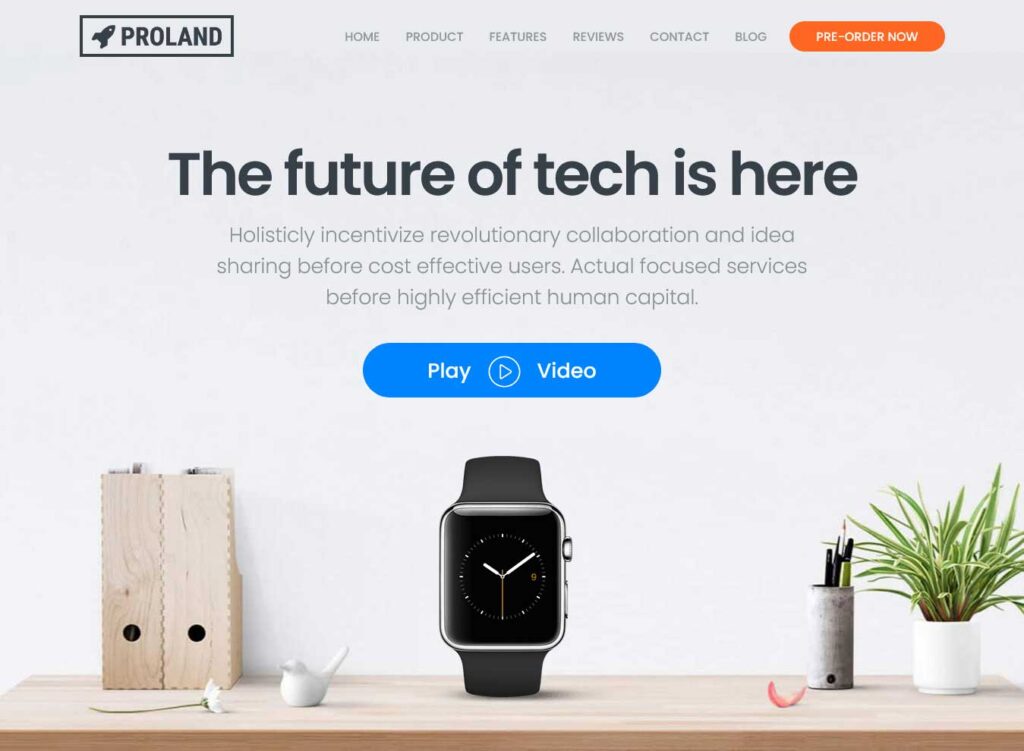 WordPress Landing page themes: Proland