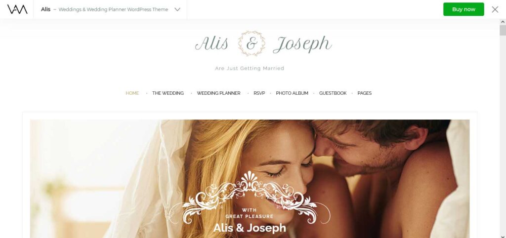 alis wedding wordpress theme